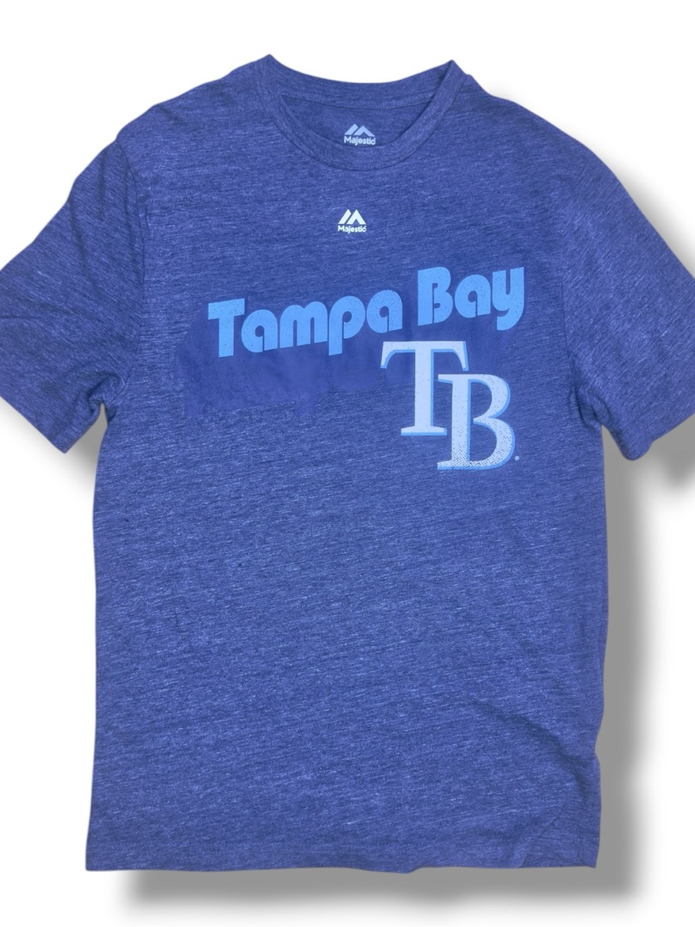 Majestic Slate Blue Tampa Bay TB Rays Baseball Graphic Tee